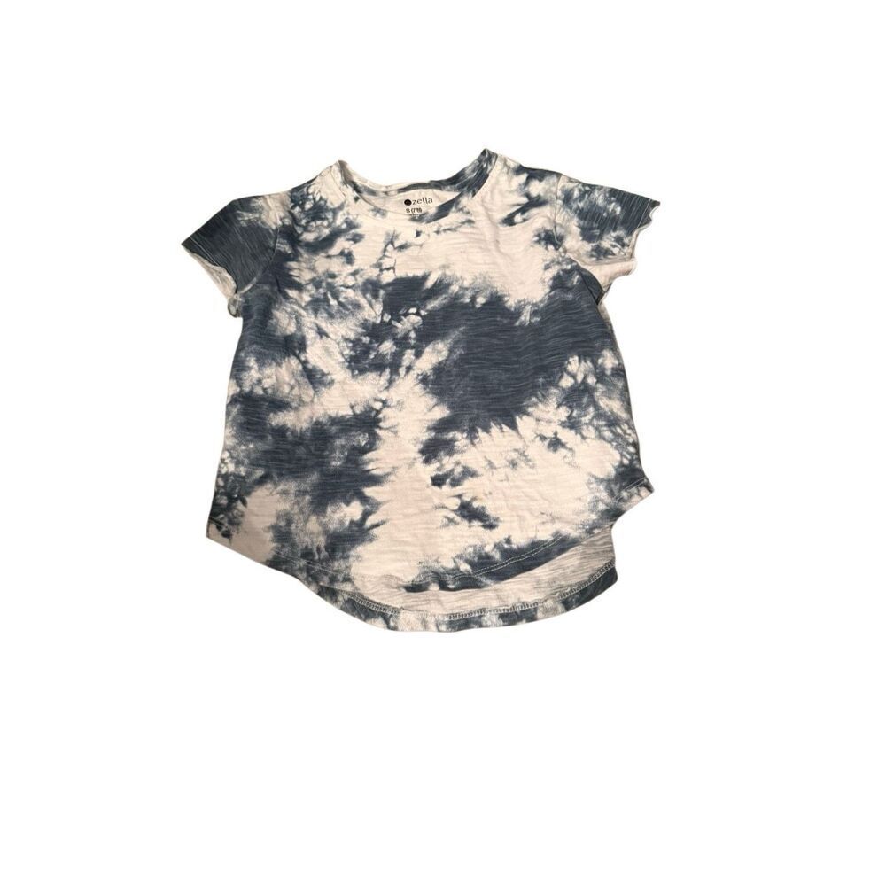 Zella girls short sleeve tie dye tee shirt Sz 7/8 blue white